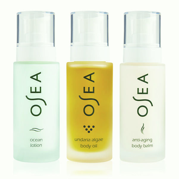 OSEA skin care products: lotion, body oil, body balm